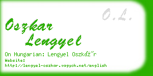 oszkar lengyel business card